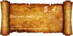 Barvan Amáta névjegykártya